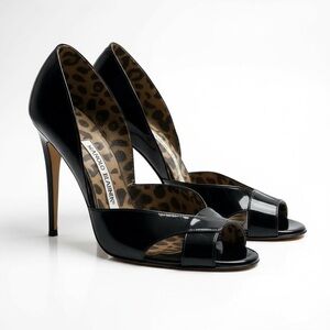 Manolo Blahnik Stiletto Heels Black Patent Leather